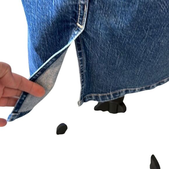 Gap Denim indigo Blue Jean Overall MIDI Boho Gorpecore Hippie Dress 8 - Picture 12 of 14